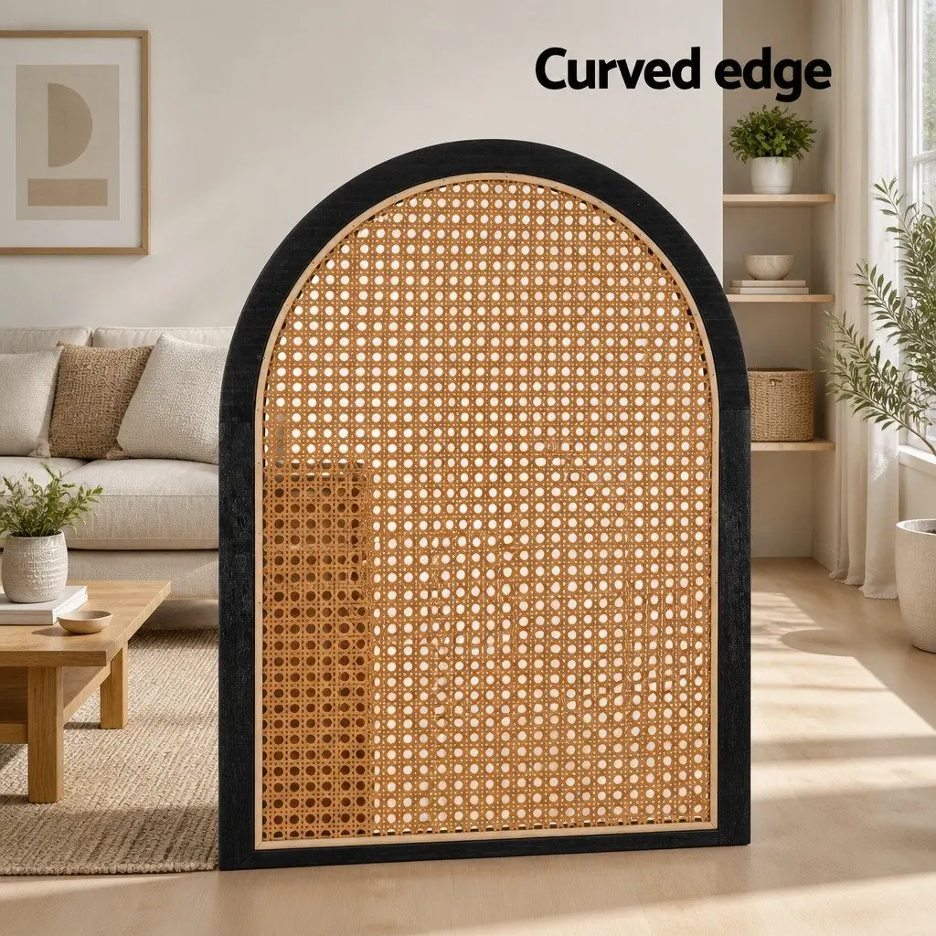 Room Divider Screen Privacy Separator 3 Panel Brown Rattan Foldable Partition