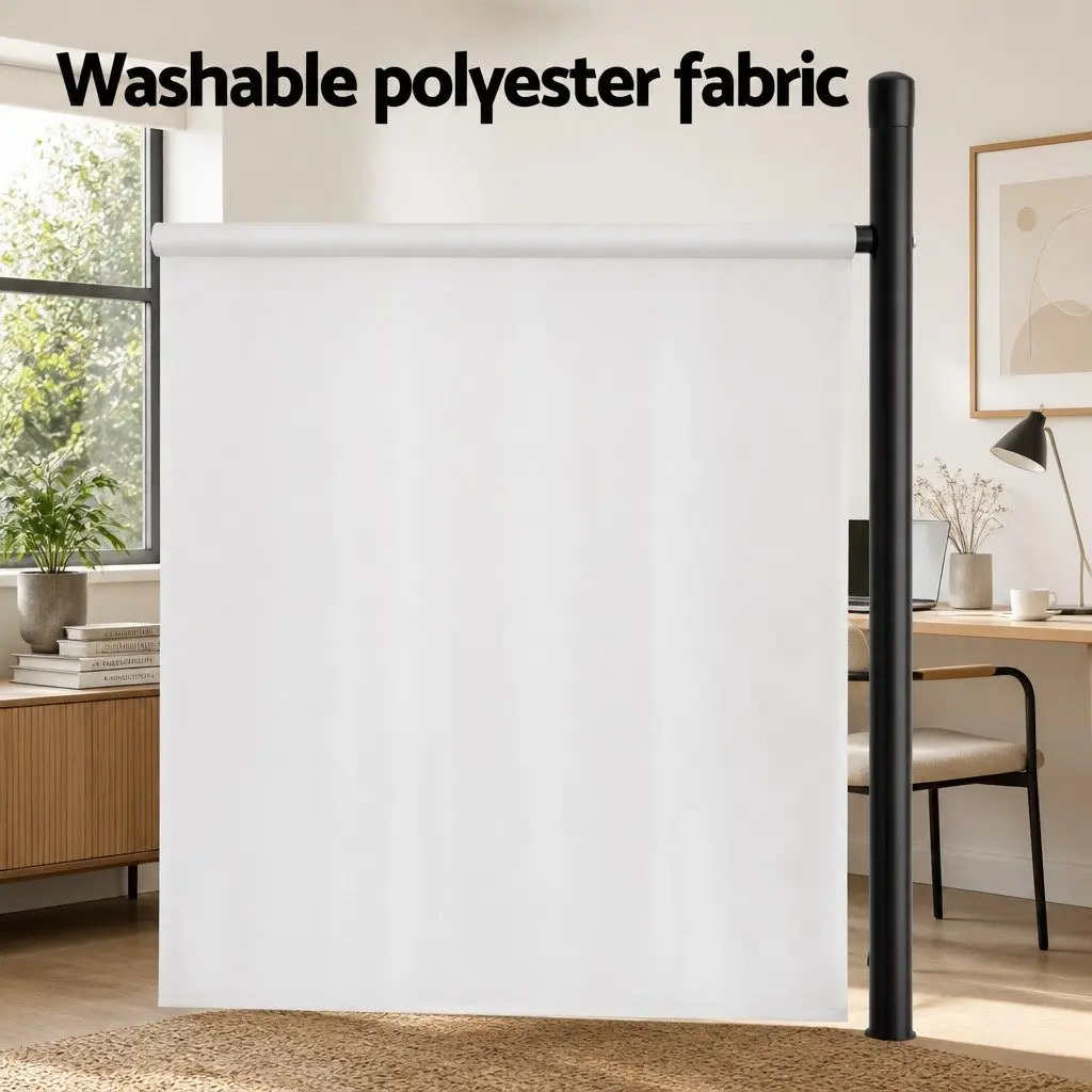 Room Divider 3 Panel Folding Privacy Screen 260x180cm Fabric White