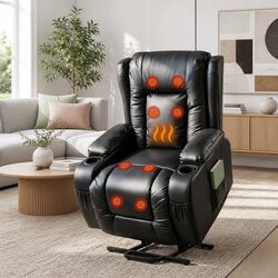 Comfortable Heated Massage Recliner with Lift Assist