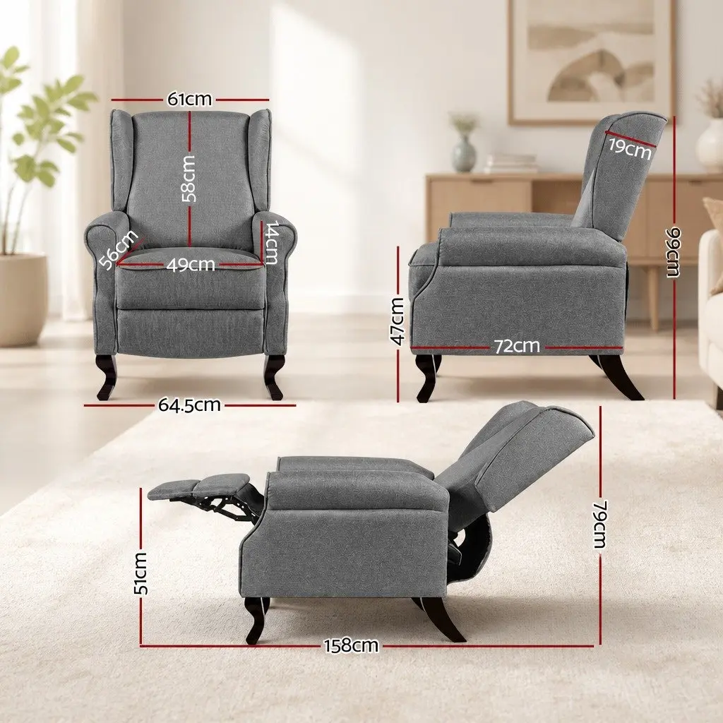 Grey Recliner Armchair with Comfort in Mind