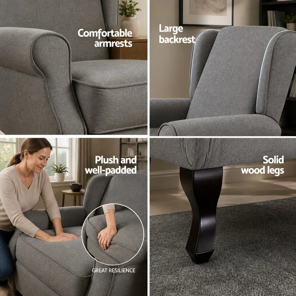 Grey Recliner Armchair with Comfort in Mind