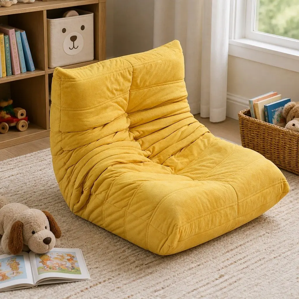 Kids Floor Chair Foam Sofa Single Lazy Recliner Children Couch Caterpillar