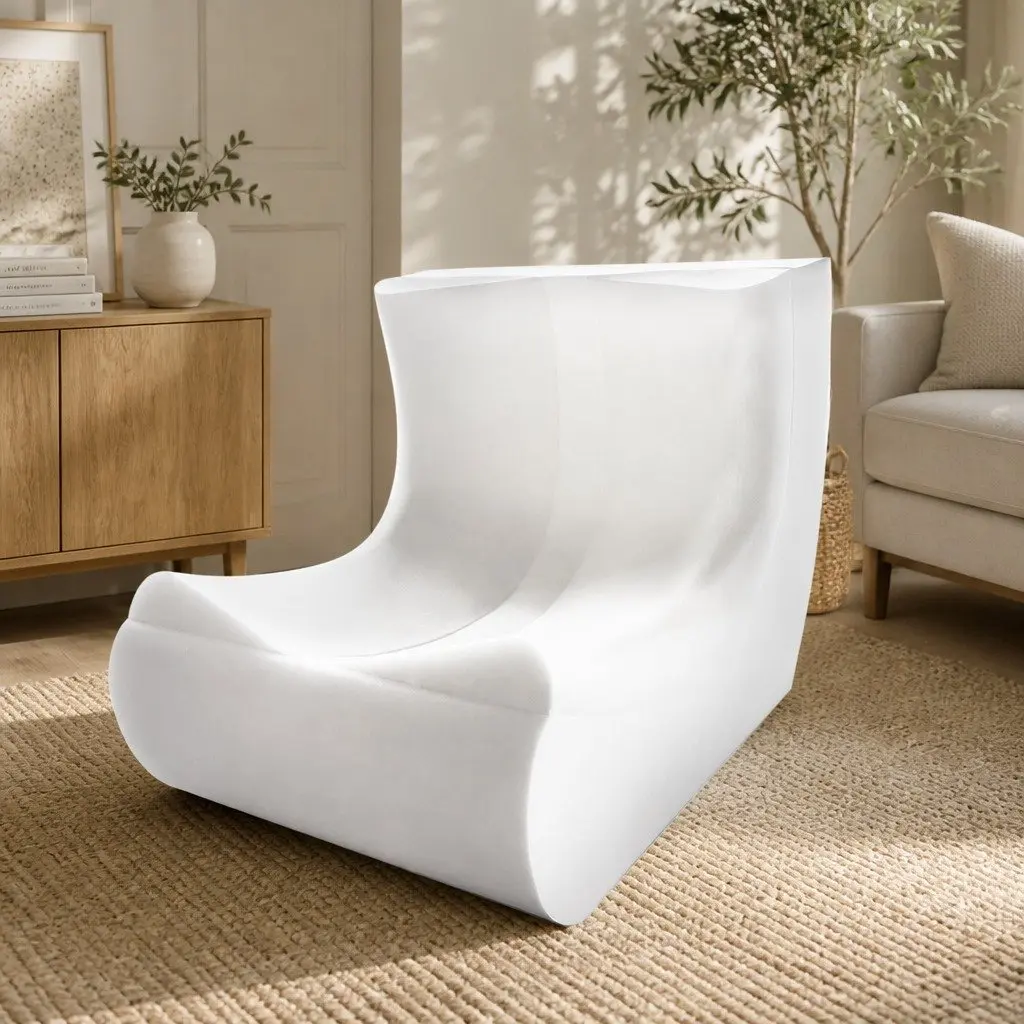 Floor Chair Caterpillar Lounge Sofa Grey Single Seat Relaxing Furniture