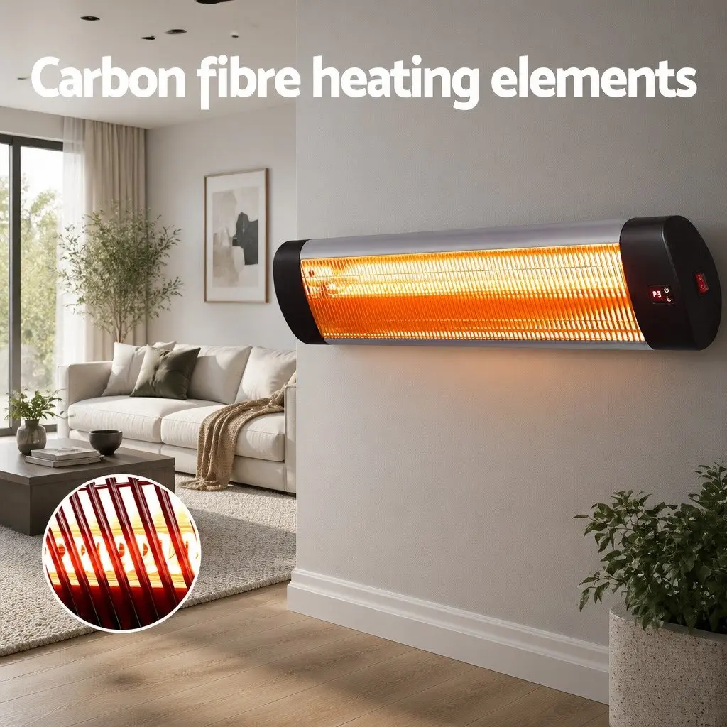 Electric Radiant Strip Heater 3000W Wall Ceiling Mount Indoor Outdoor Remote