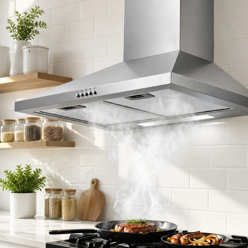 Range Hood Wall Mounted Kitchen Extraction Fan 600mm Stainless Steel Silver