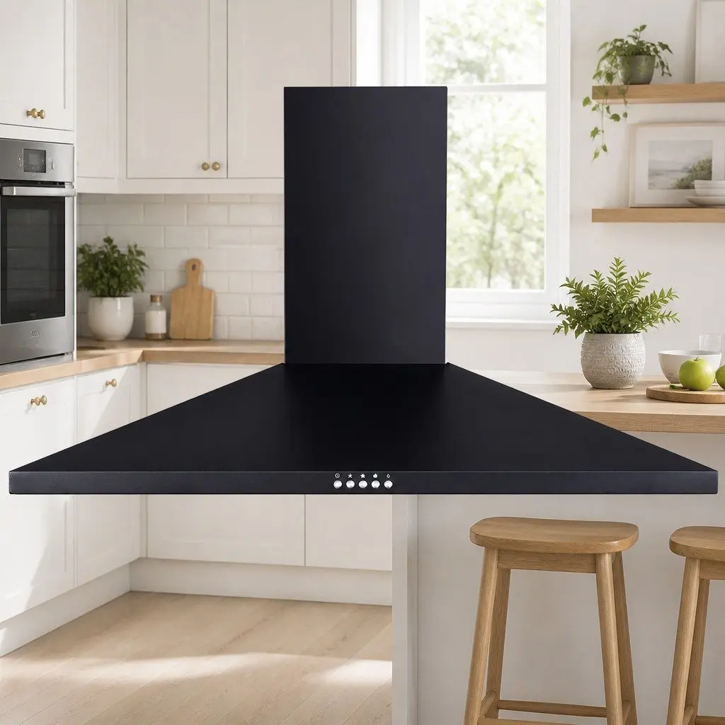 Wall Mounted Range Hood Kitchen Extractor Fan 900mm Black