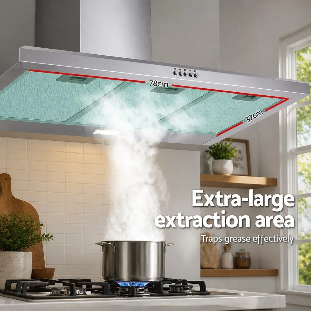 900mmWallMountedExtractorFanStainlessSteelKitchenRangeHoodSilver