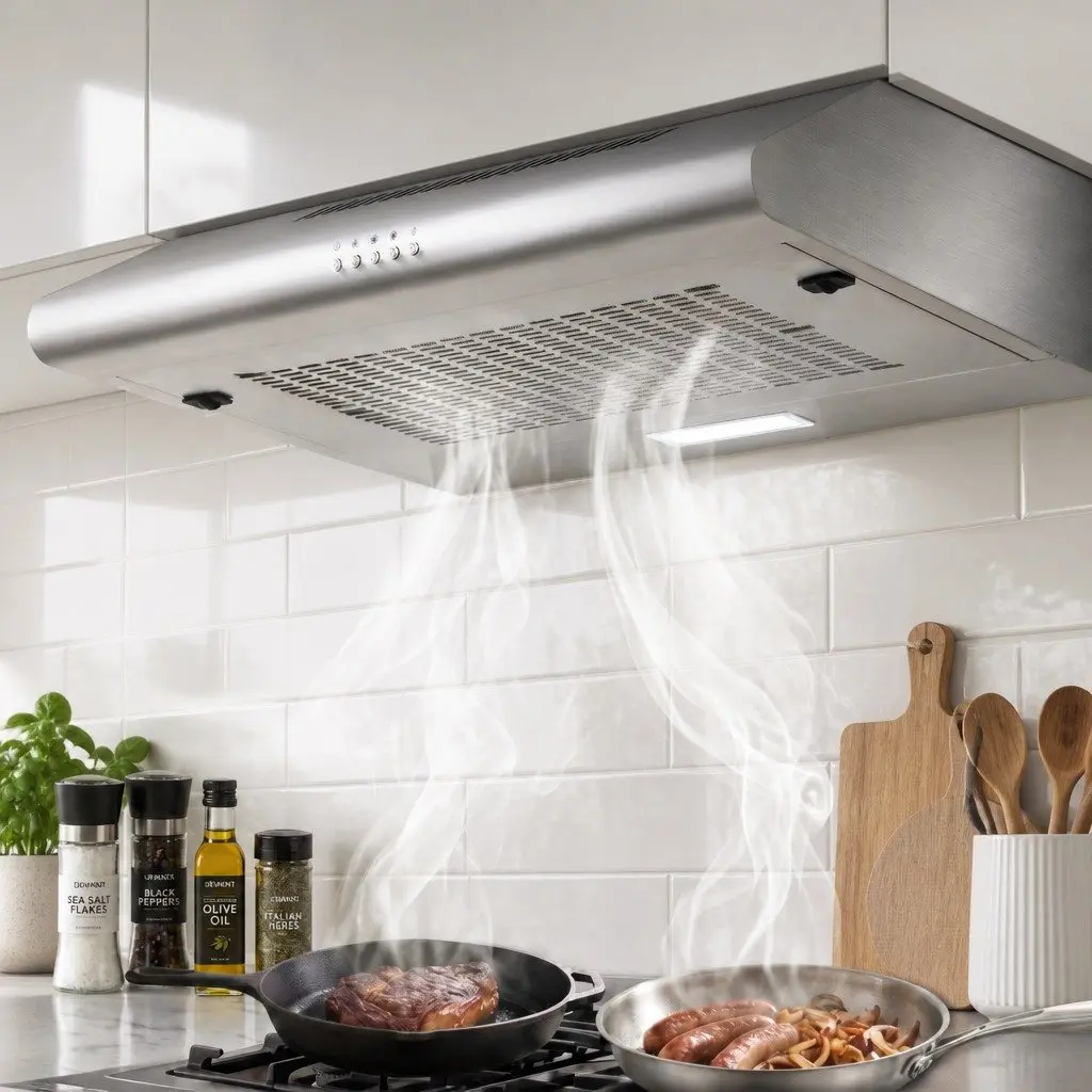 600mm Stainless Steel Range Hood Kitchen Rangehood Ducted Recirculated Silver