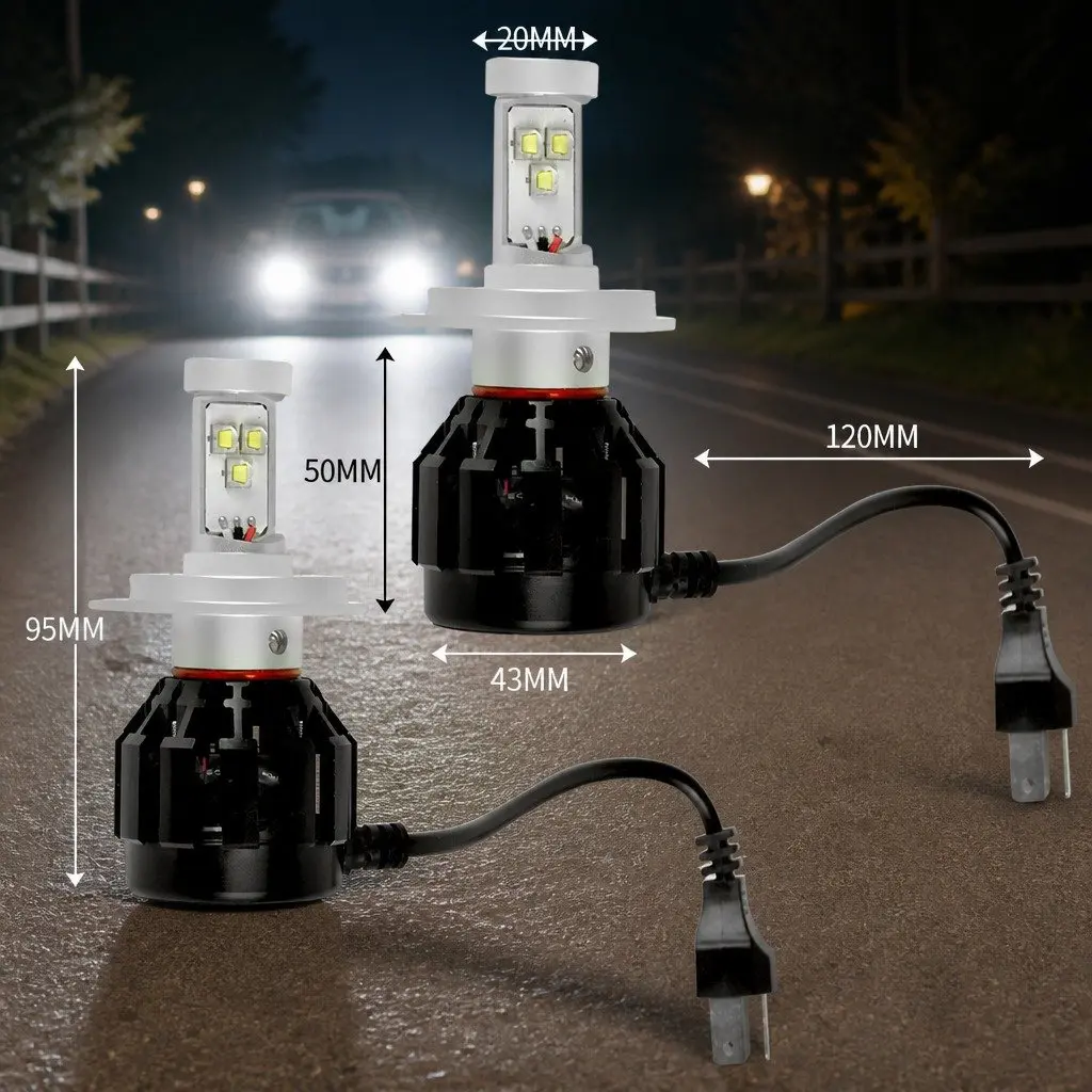H4 LED Headlight Bulbs High Low Beam 6000K 2500LM 160W