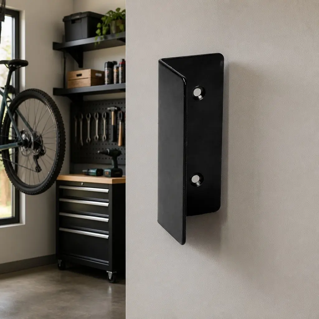 Bicycle Wall Mount Rack Foldable Adjustable 30kg Max Black and Red