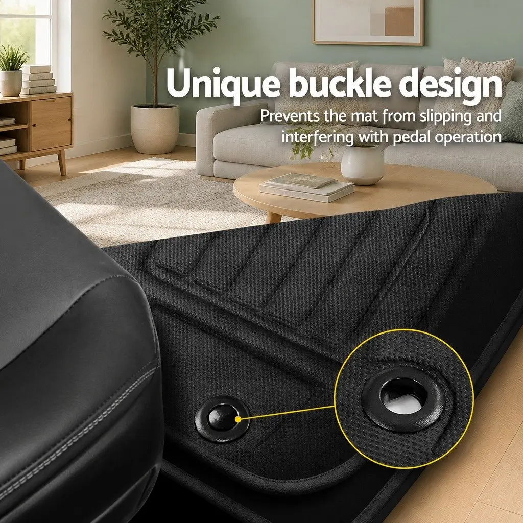 Car Rubber Floor Mats Front Rear For RAV4 2019-2022 Non-Slip Black