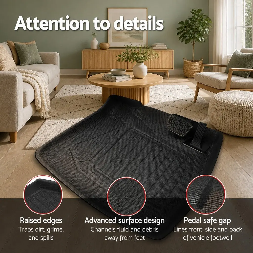 Car Rubber Floor Mats Front Rear For RAV4 2019-2022 Non-Slip Black