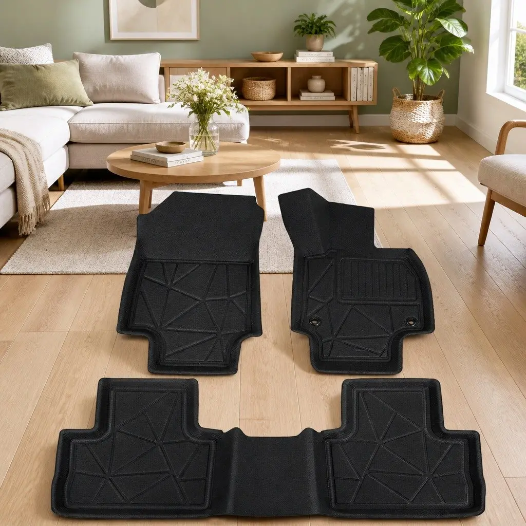 Car Rubber Floor Mats Front Rear For RAV4 2019-2022 Non-Slip Black