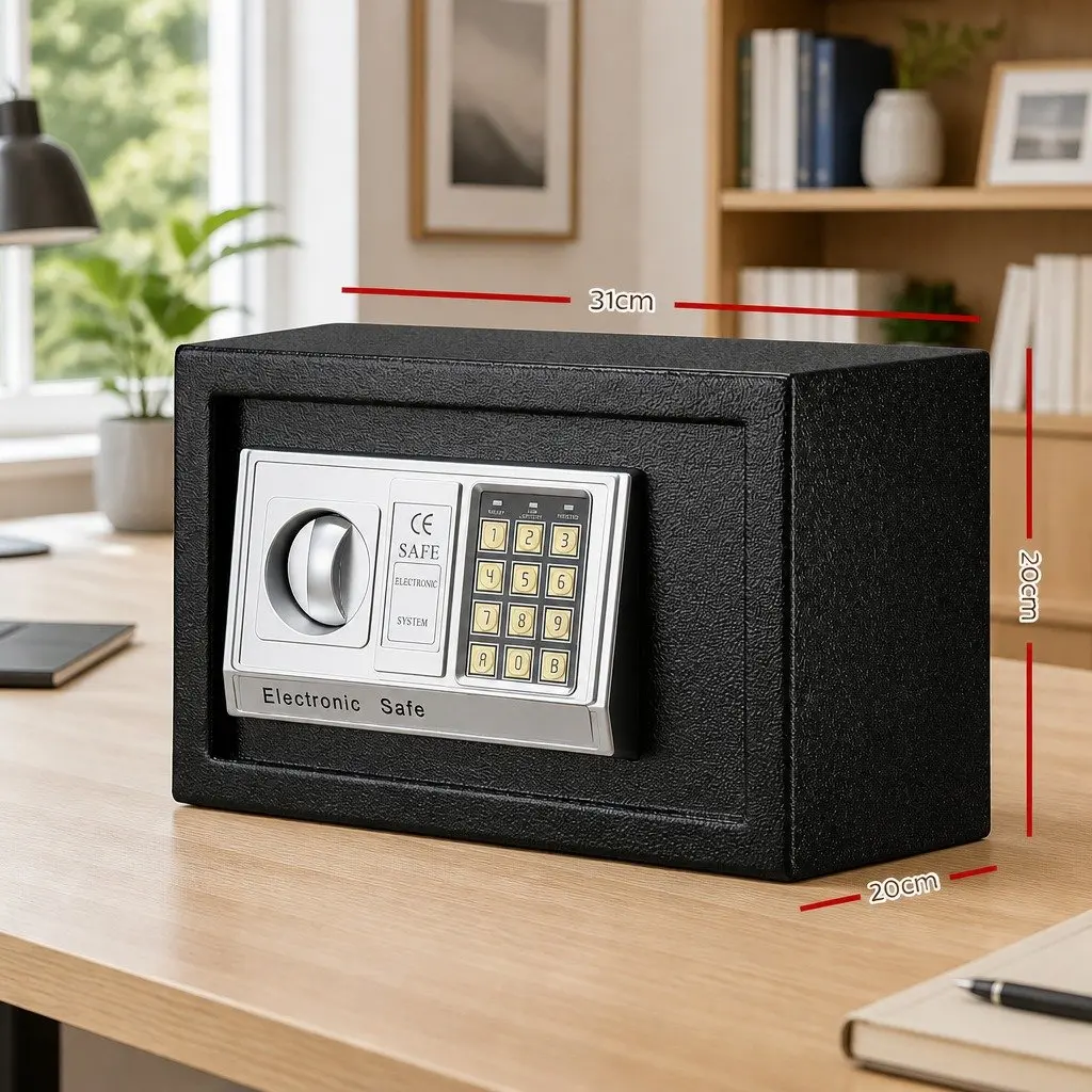 Electronic Digital Safe Box Security 8.5L Black Home Office