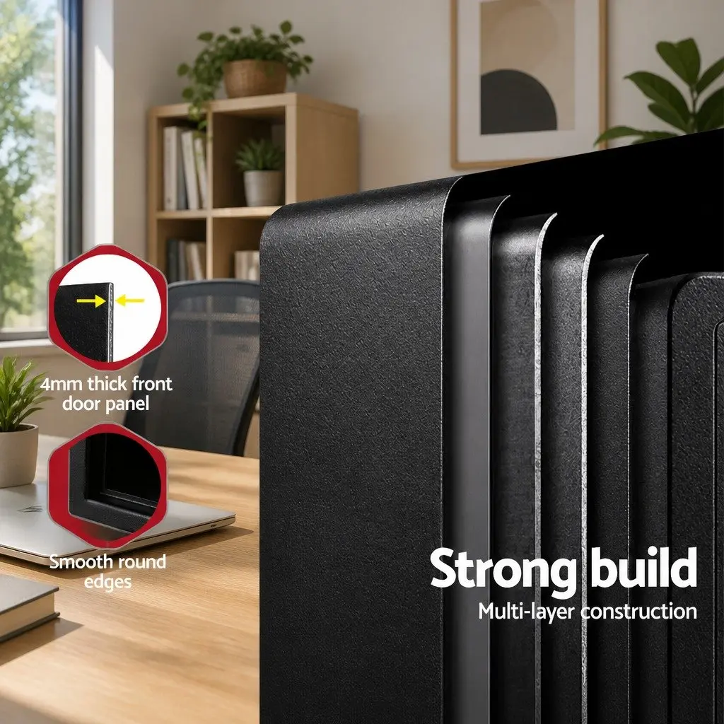 Black Steel Digital Safe Box with Emergency Access