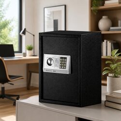 Digital Security Safe Box Home Office Cash Deposit Electronic Lockbox Black