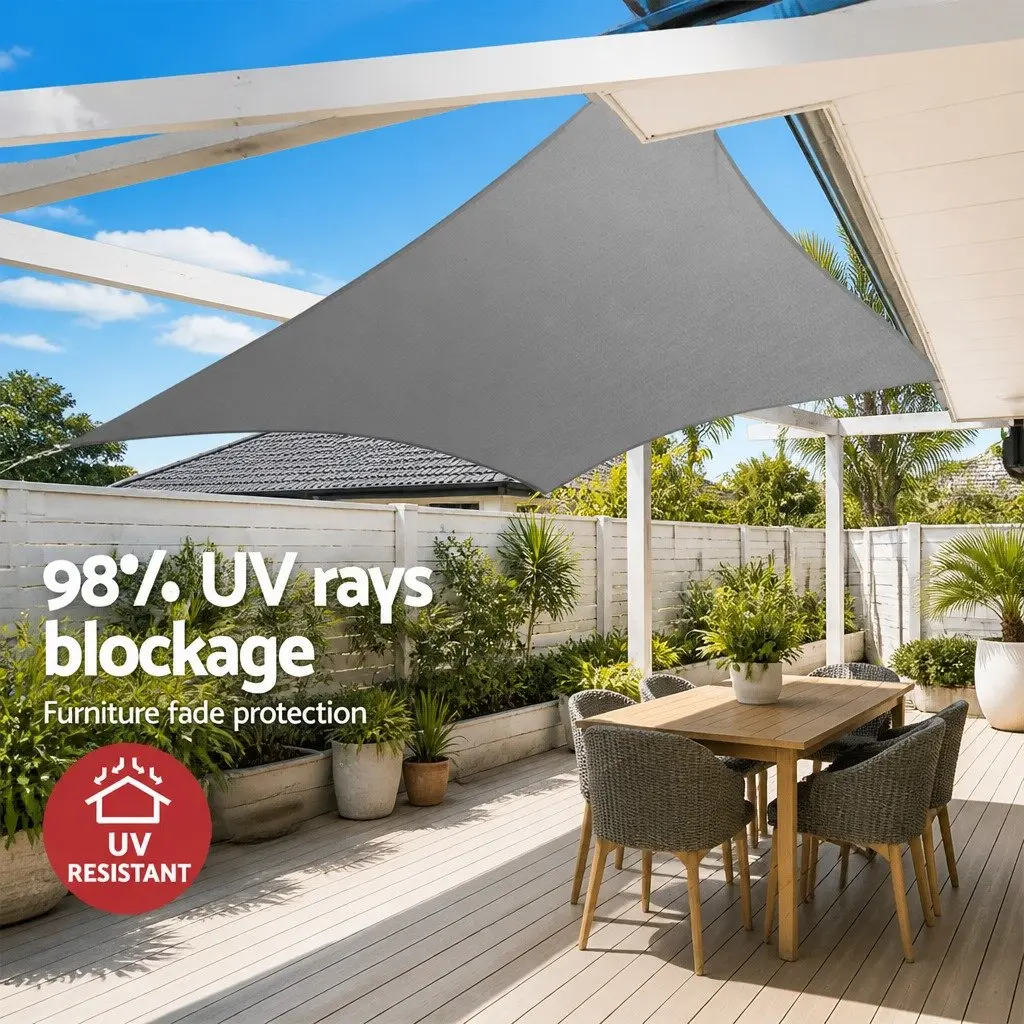 Square Shade Sail UV Protection 3x3m Grey Outdoor Patio Pool Deck Sunshade Cloth