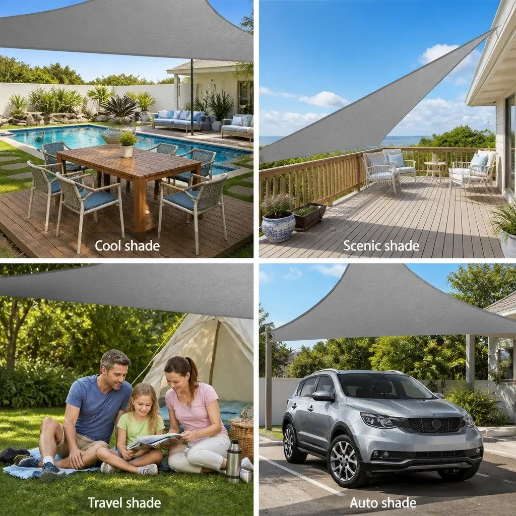 Triangle Shade Sail Outdoor Sun Shade 3x3x4.3m Grey