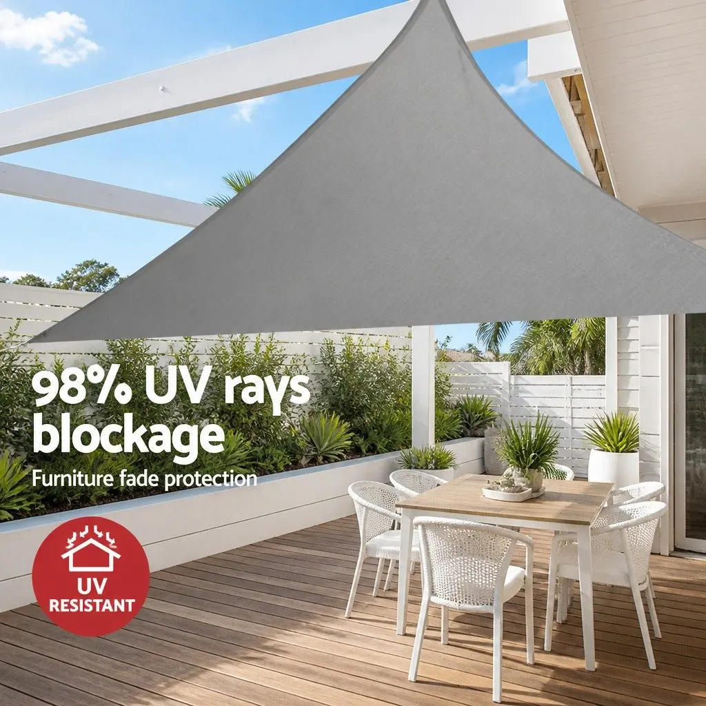 Triangle Shade Sail Outdoor Sun Shade 3x3x4.3m Grey