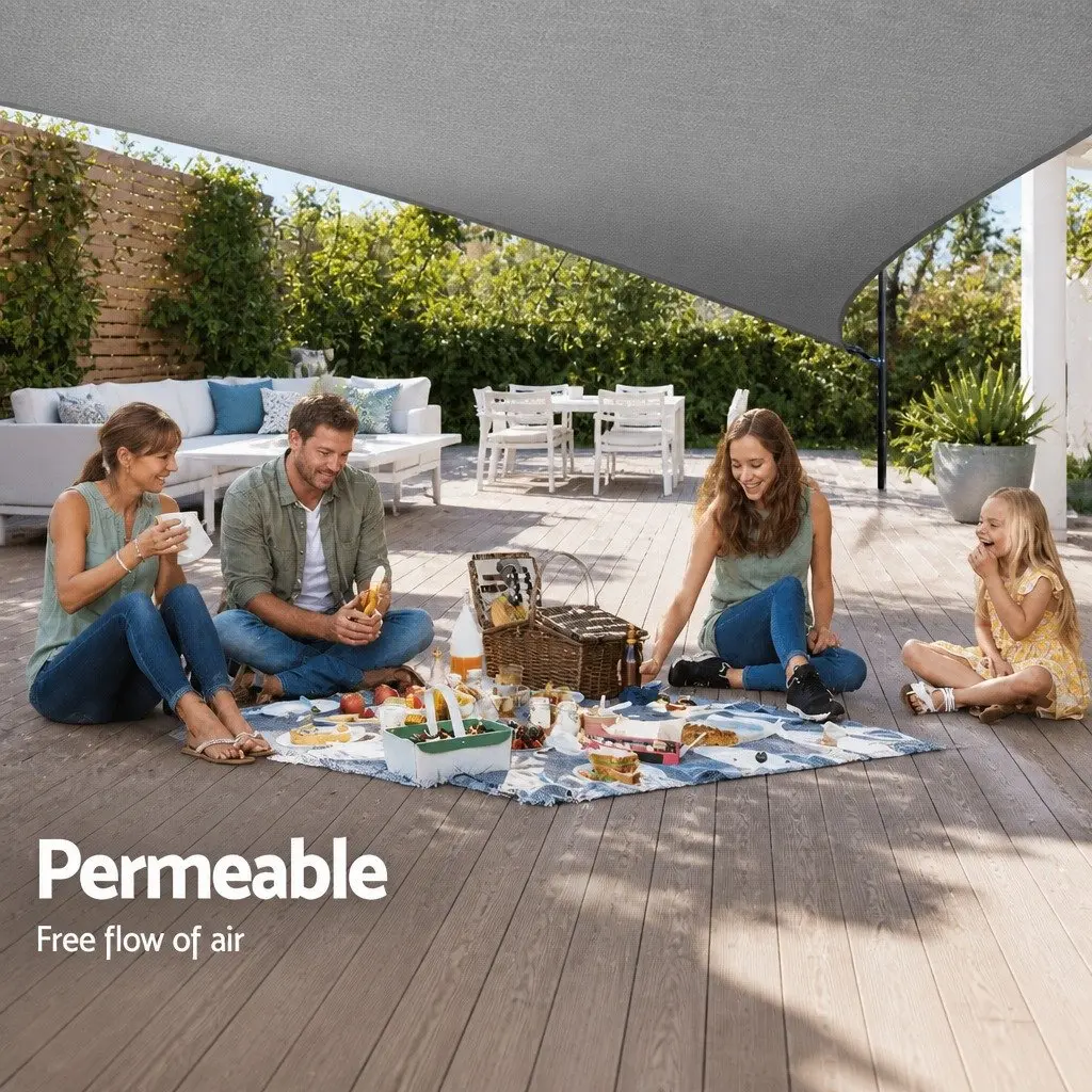 Triangle Shade Sail Outdoor Sun Shade 3x3x4.3m Grey