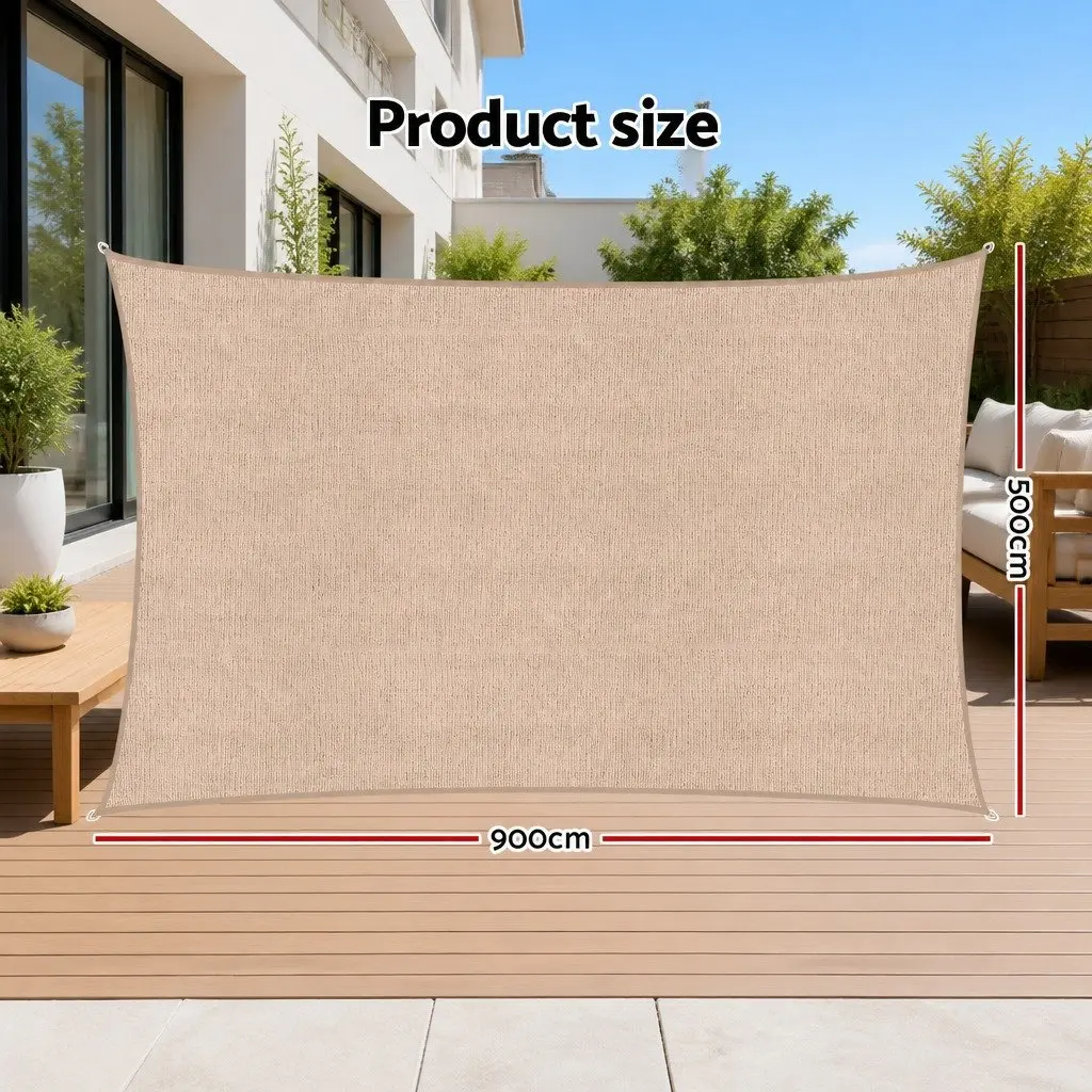 5x9M Rectangular Shade Sail Canopy for Outdoors