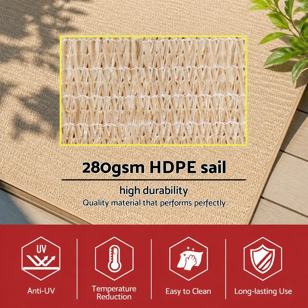 5x9M Rectangular Shade Sail Canopy for Outdoors