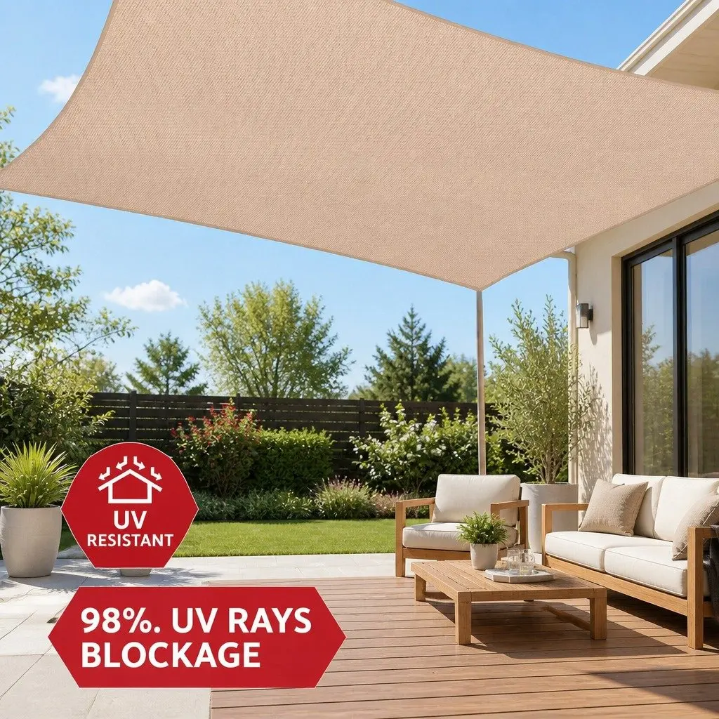 5x9M Rectangular Shade Sail Canopy for Outdoors