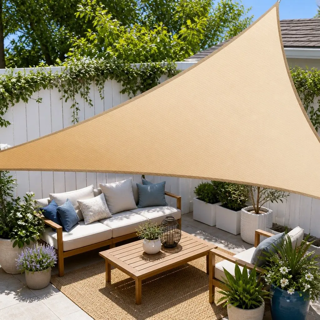 Triangle Shade Sail 3.6x3.6x3.6M Sun Canopy Sand Outdoor Patio Pool Sunshade