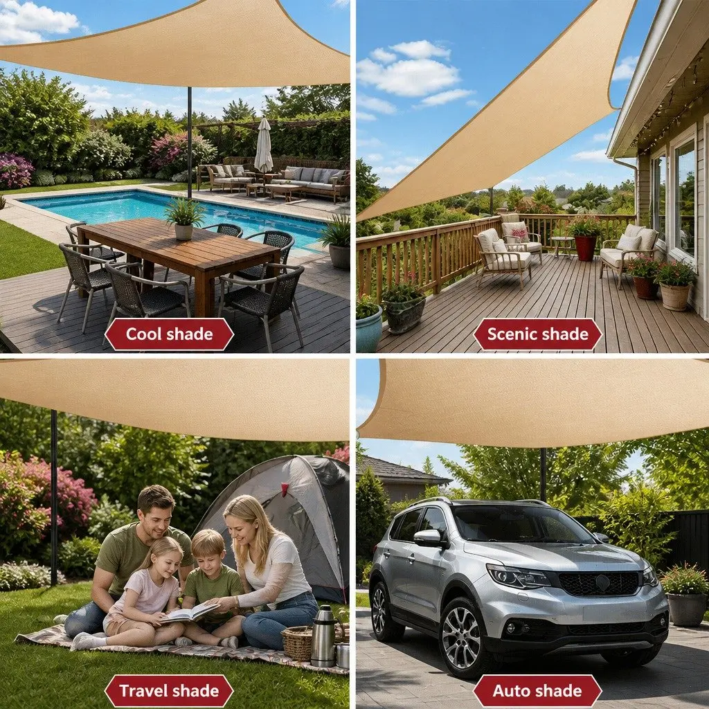 Rectangle Shade Sail UV Protection 3x6m Sand