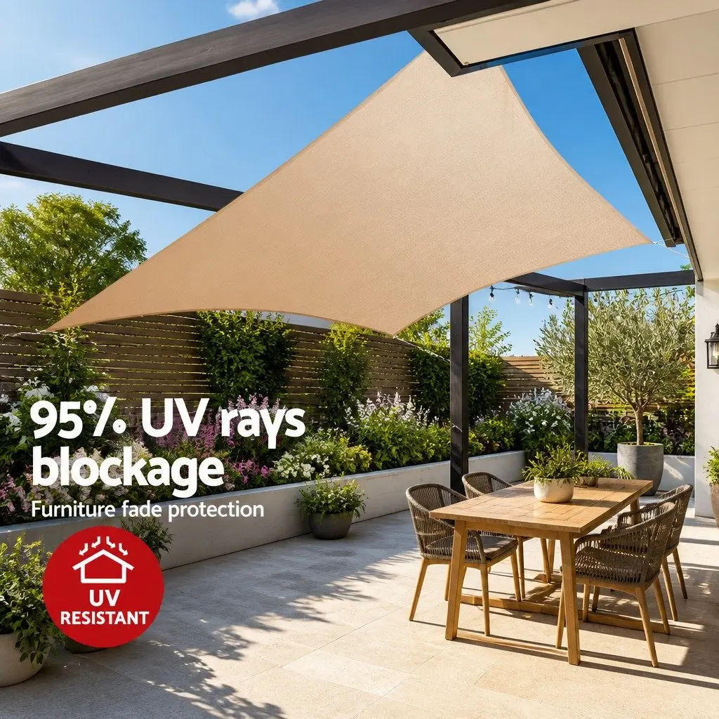 Rectangle Shade Sail UV Protection 3x6m Sand