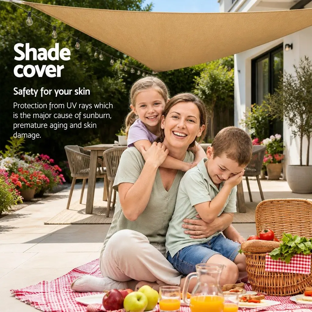 Rectangle Shade Sail UV Protection 3x6m Sand