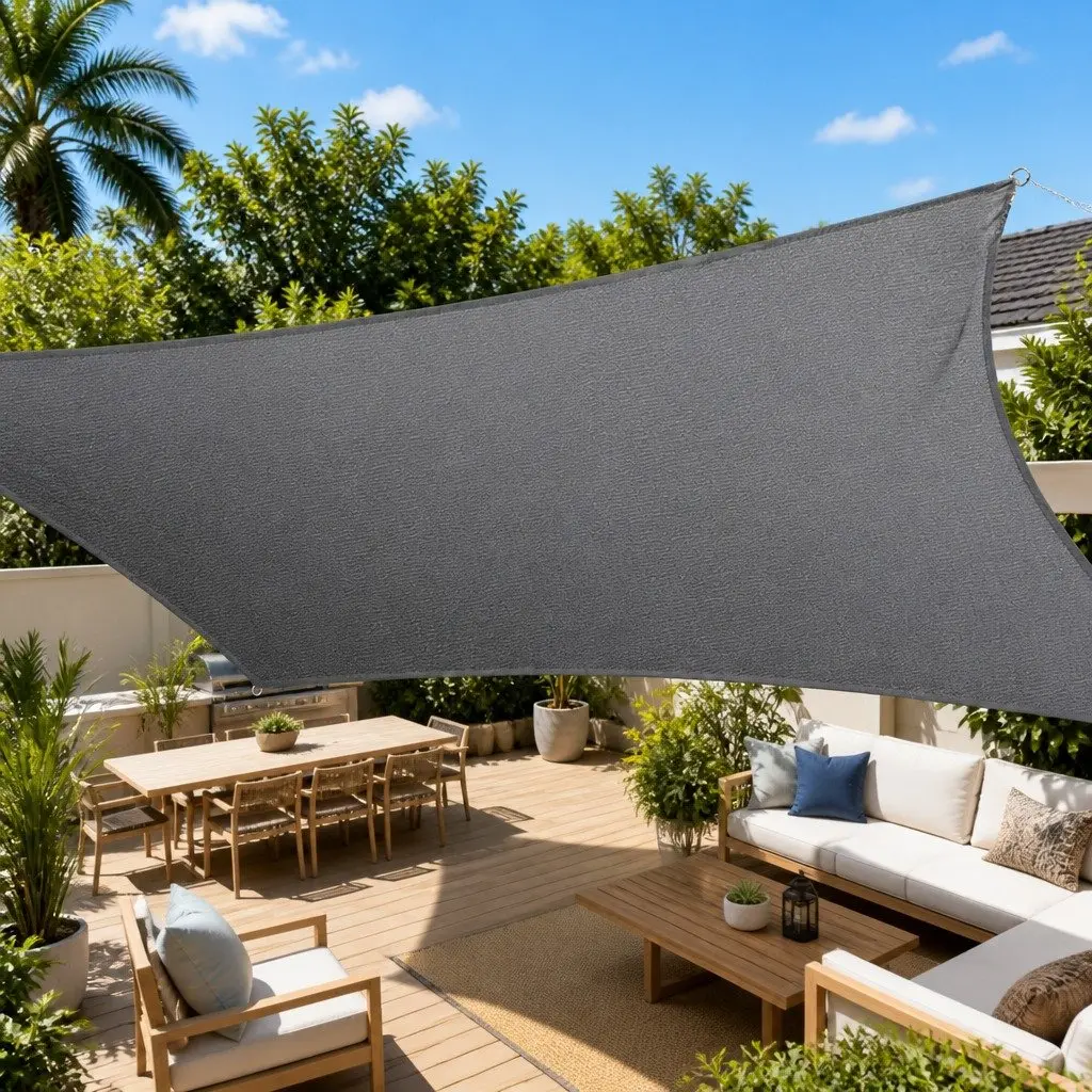5x6m Grey Shade Sail Cloth for Outdoor Spaces
