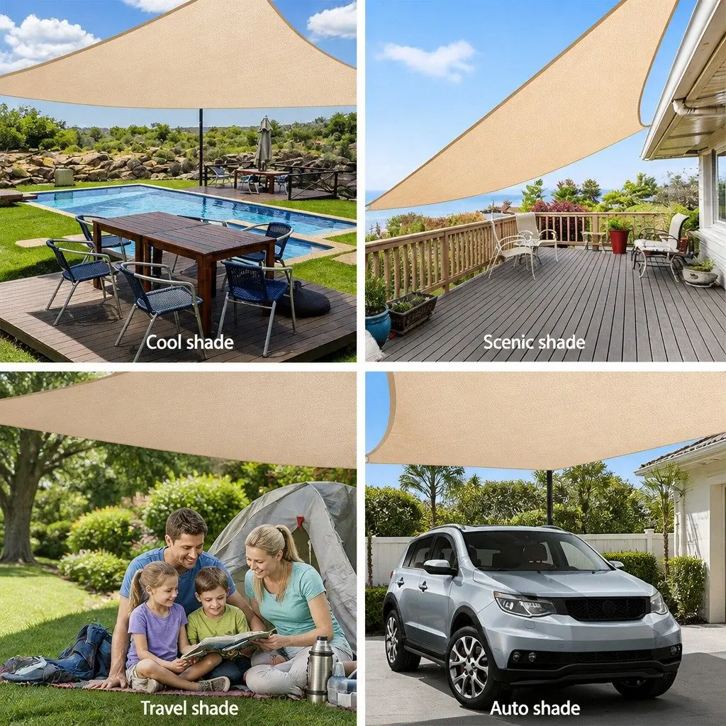 Rectangle Shade Sail UV Protection 2.5x3m Sand Outdoor Garden Sunshade Cloth