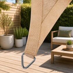 Durable 3x4m Shade Sail Rectangle in Sand Colour