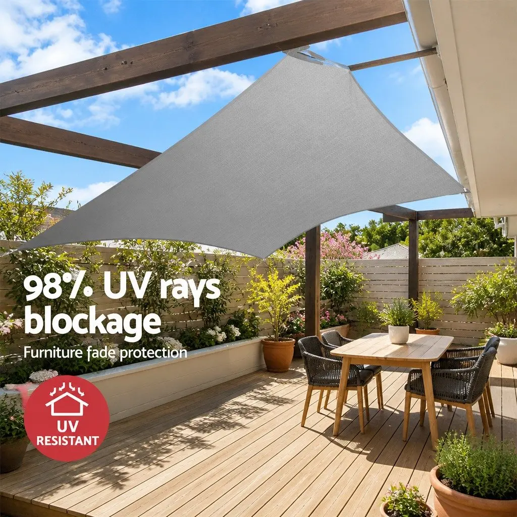 Shade Sail Rectangle Grey 4x6m Outdoor UV Protection Cloth for Patio Pool