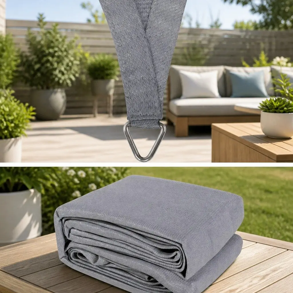 Triangle Shade Sail Outdoor Sun Shelter 5m Grey