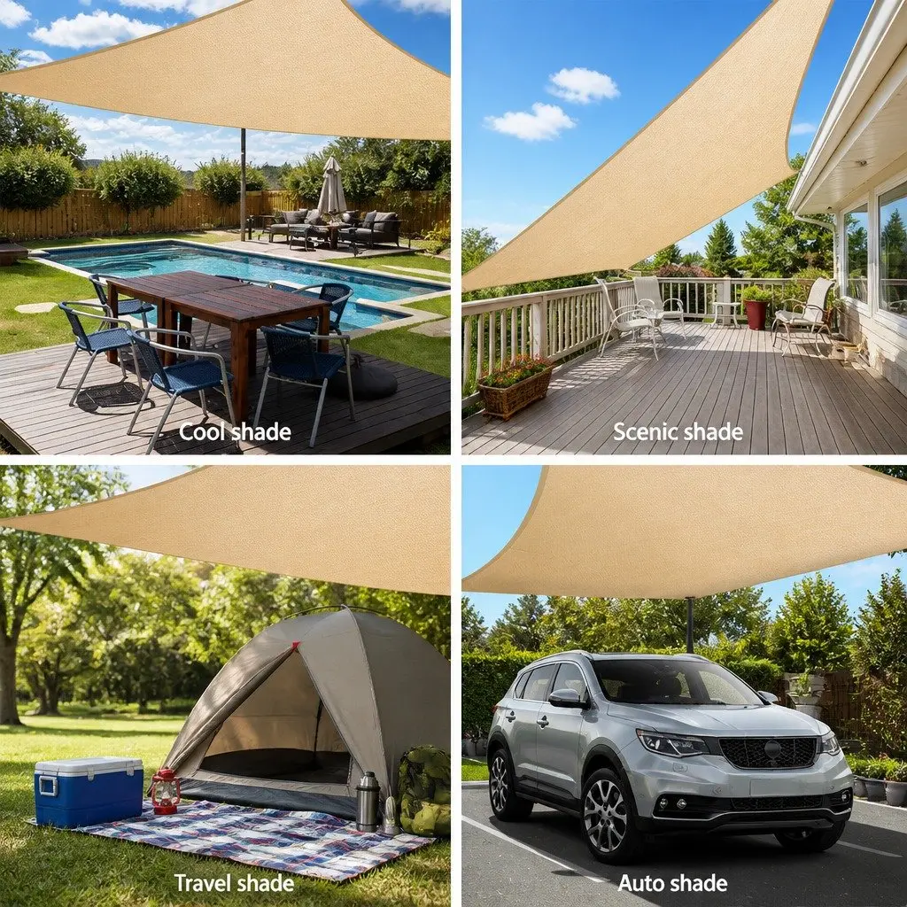 Rectangle Shade Sail UV Protection 5x7m Sand Beige