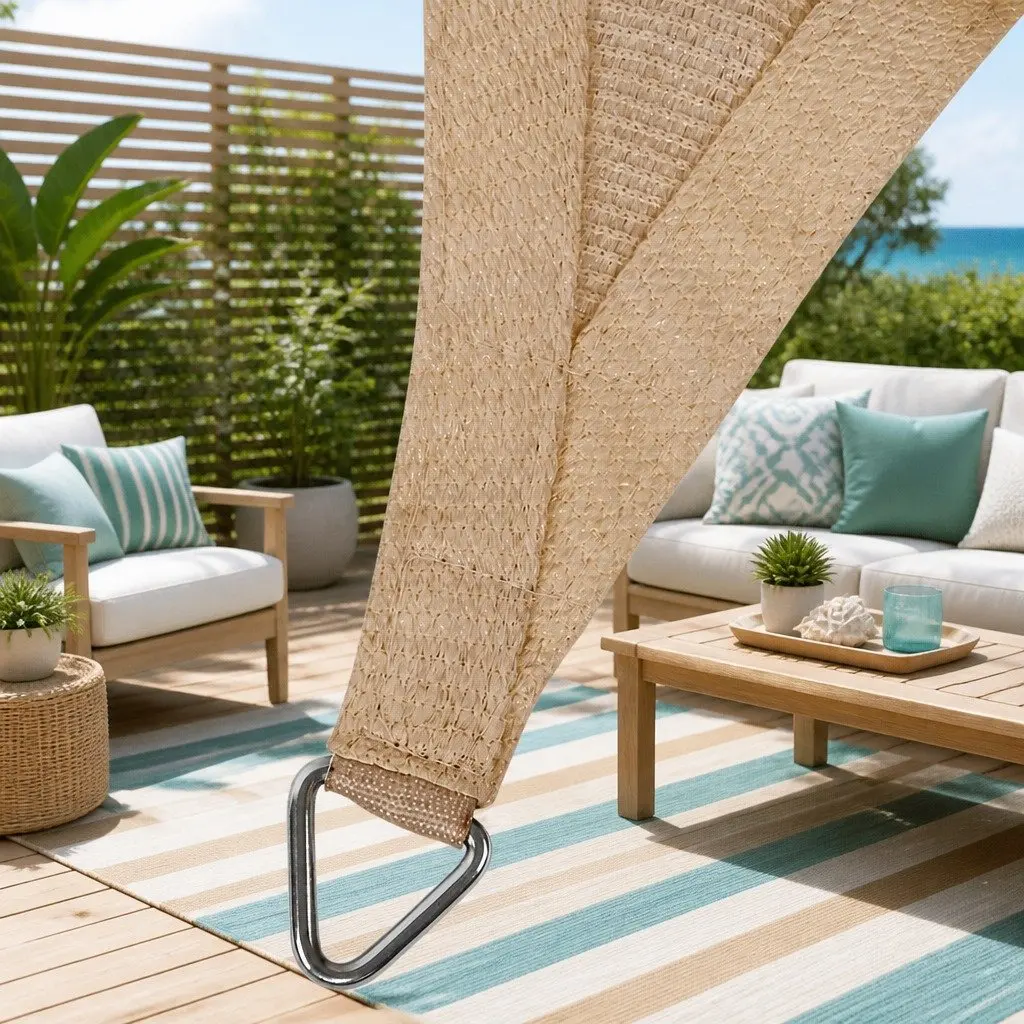 Shade Sail UV Protection 6x7m Rectangle 280GSM Sand Outdoor Patio Pool Deck