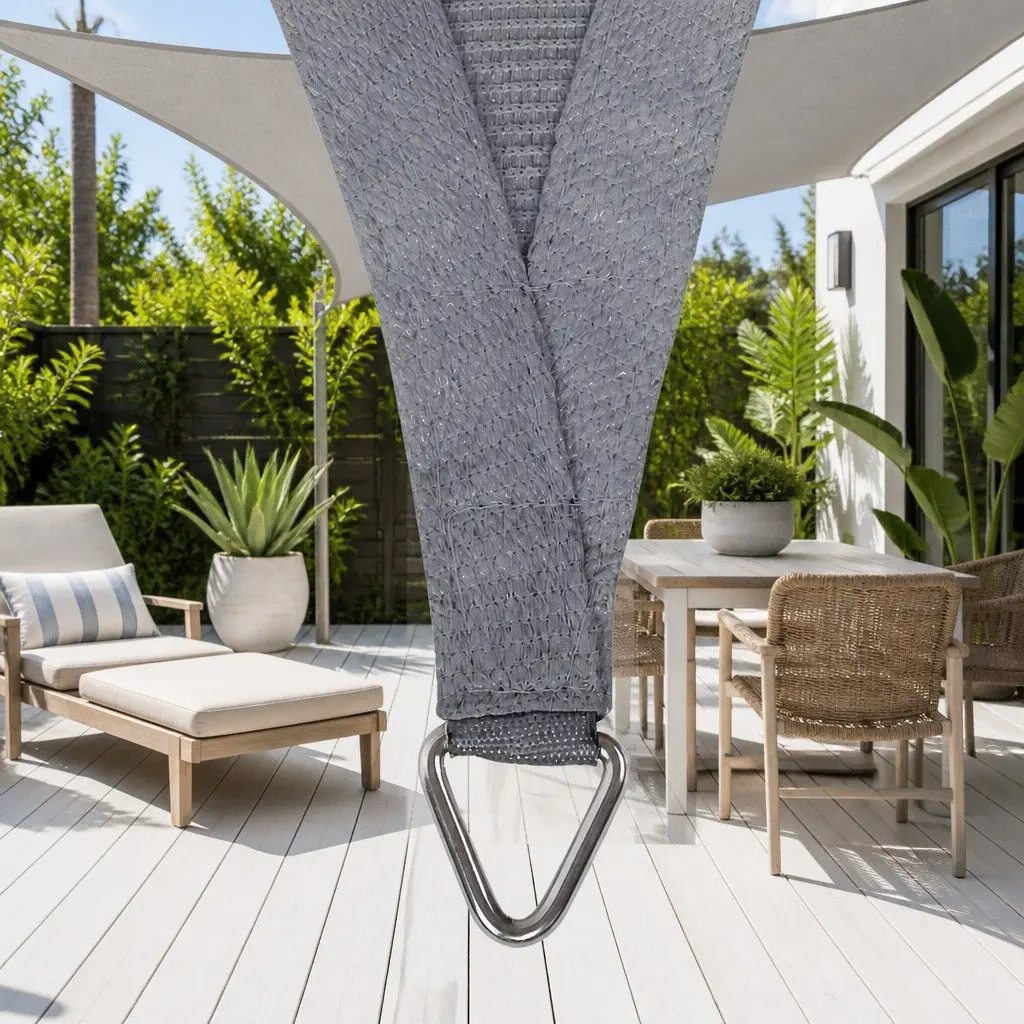 Rectangle Shade Sail 6x8m Grey 280GSM UV Protection Outdoor Pool Patio Sunshade