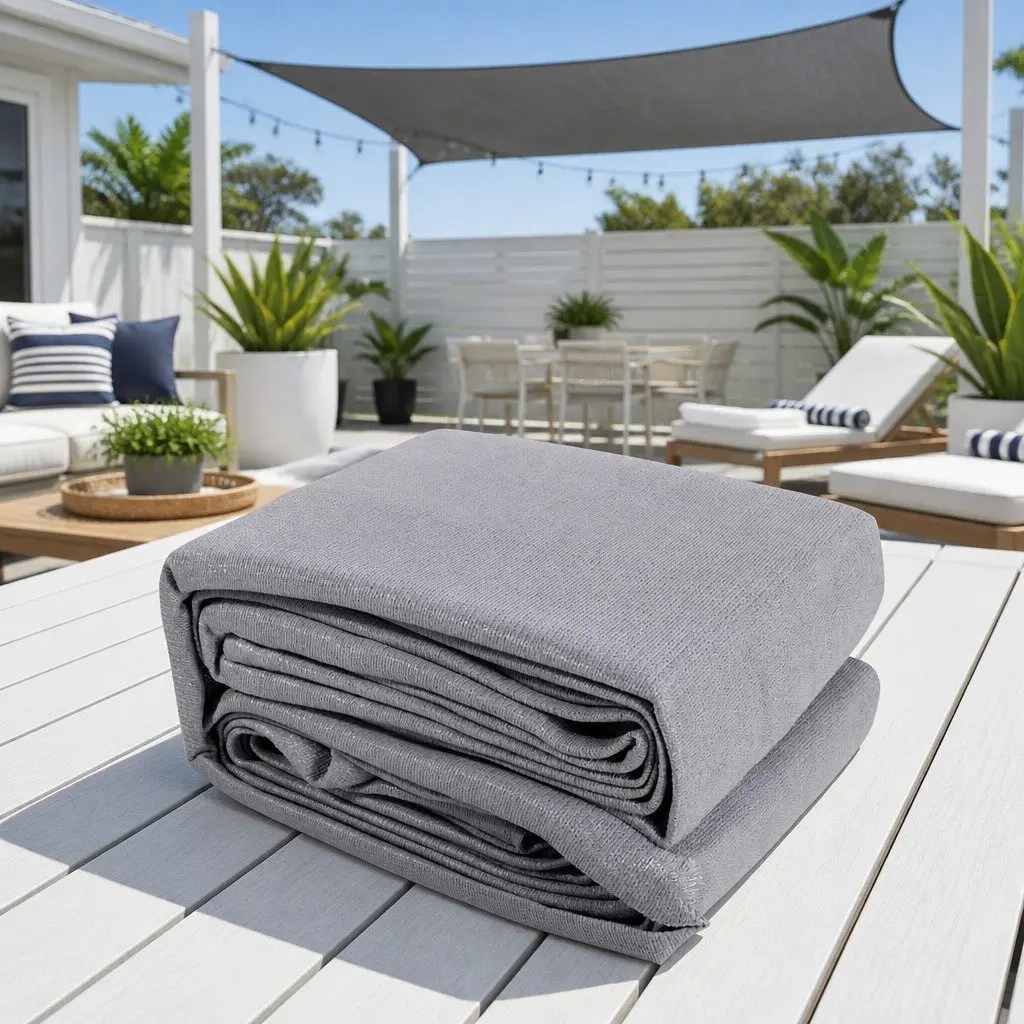Rectangle Shade Sail 6x8m Grey 280GSM UV Protection Outdoor Pool Patio Sunshade