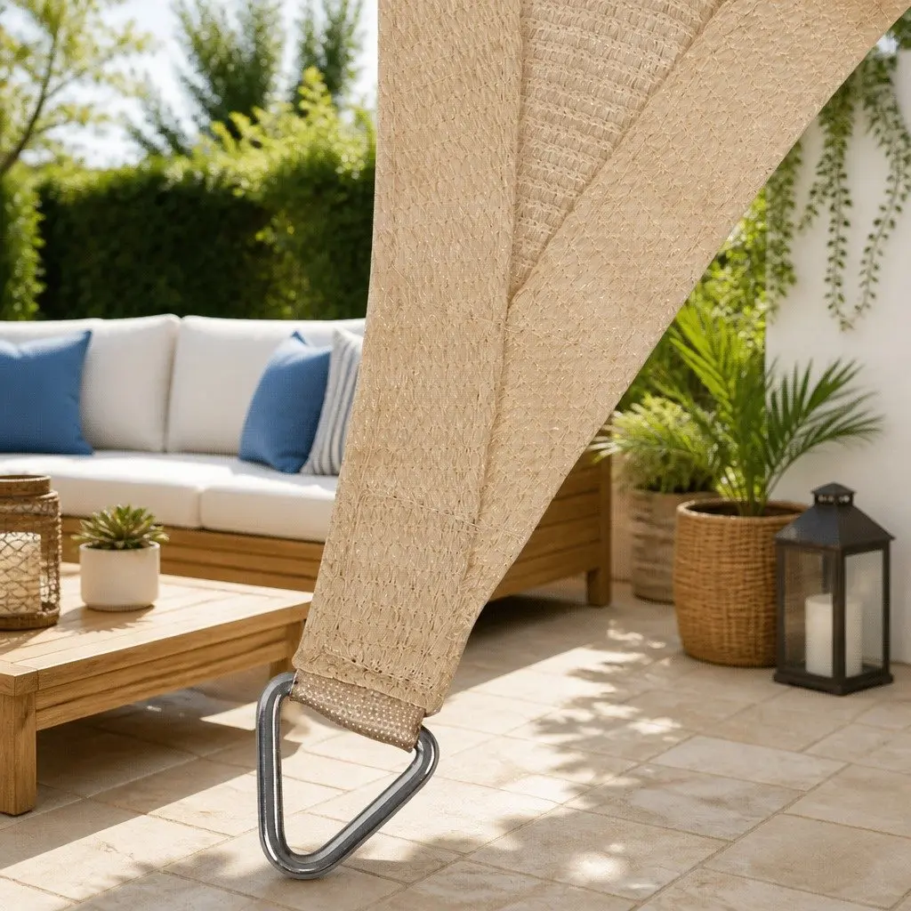 Waterproof Shade Sail UV Protection 3x6m Rectangle Sand Beige