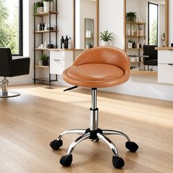 Reliable Brown Salon Stool with Comfort and Style