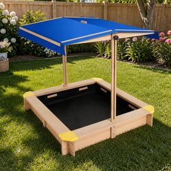 Kid-Friendly Wooden Sandbox with Safety Features