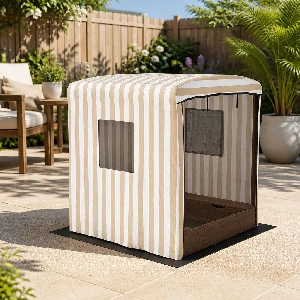 Wooden Sandbox with Canopy Outdoor Play Equipment 120cm Brown