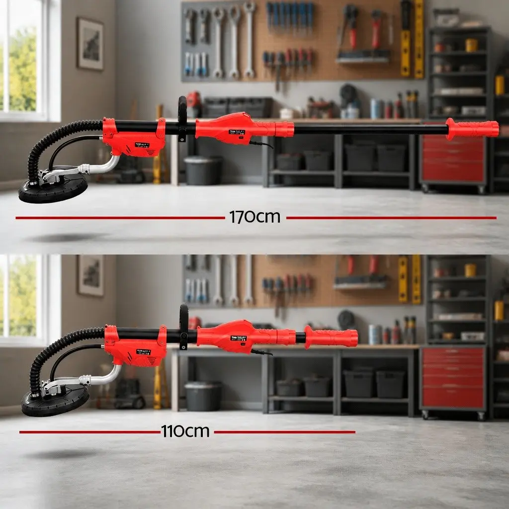 800W Drywall Sander Plaster Wall Board Dust Extendable Arm 6 Speed Control