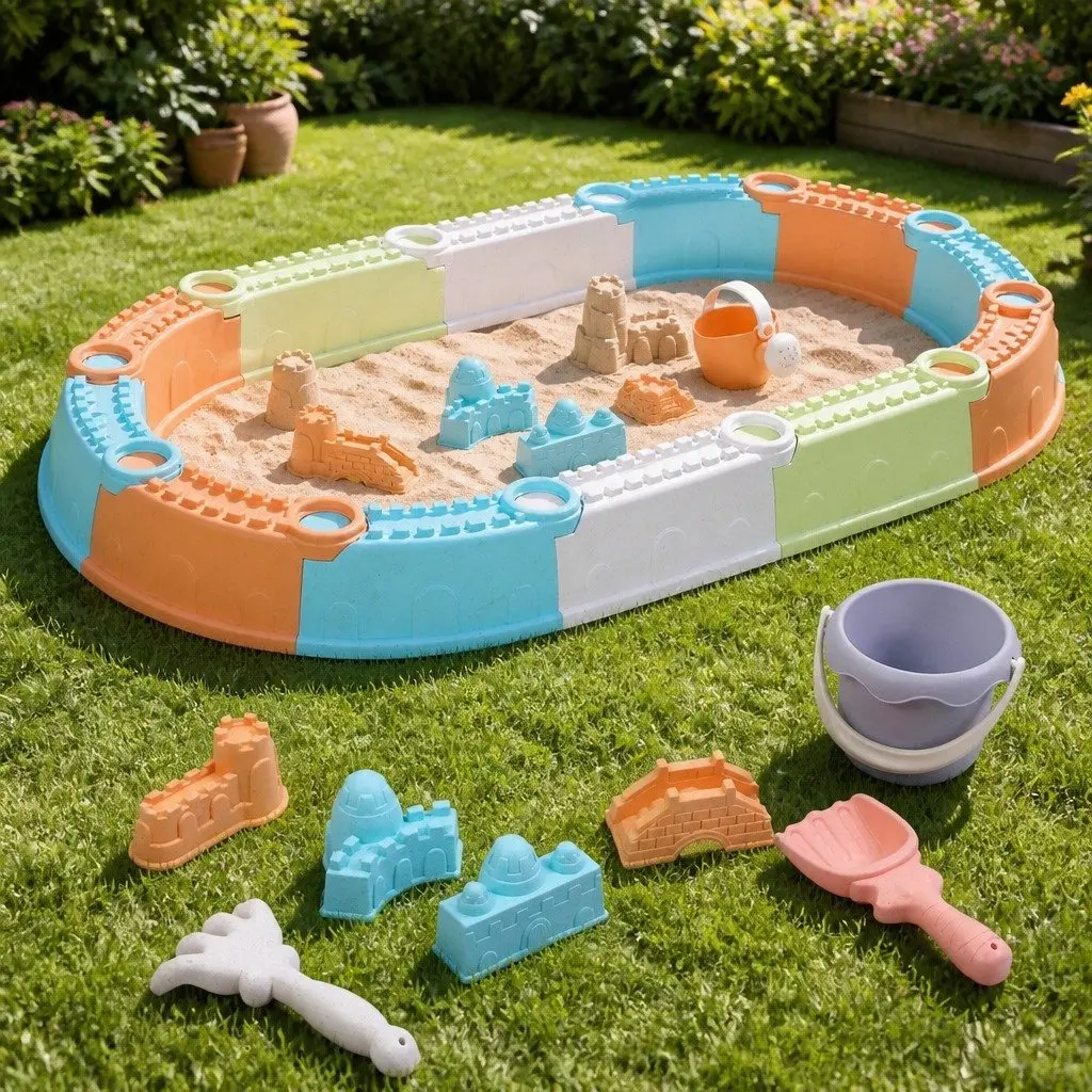 Kids Sandbox Set 9 Piece Outdoor Play Area Multicoloured