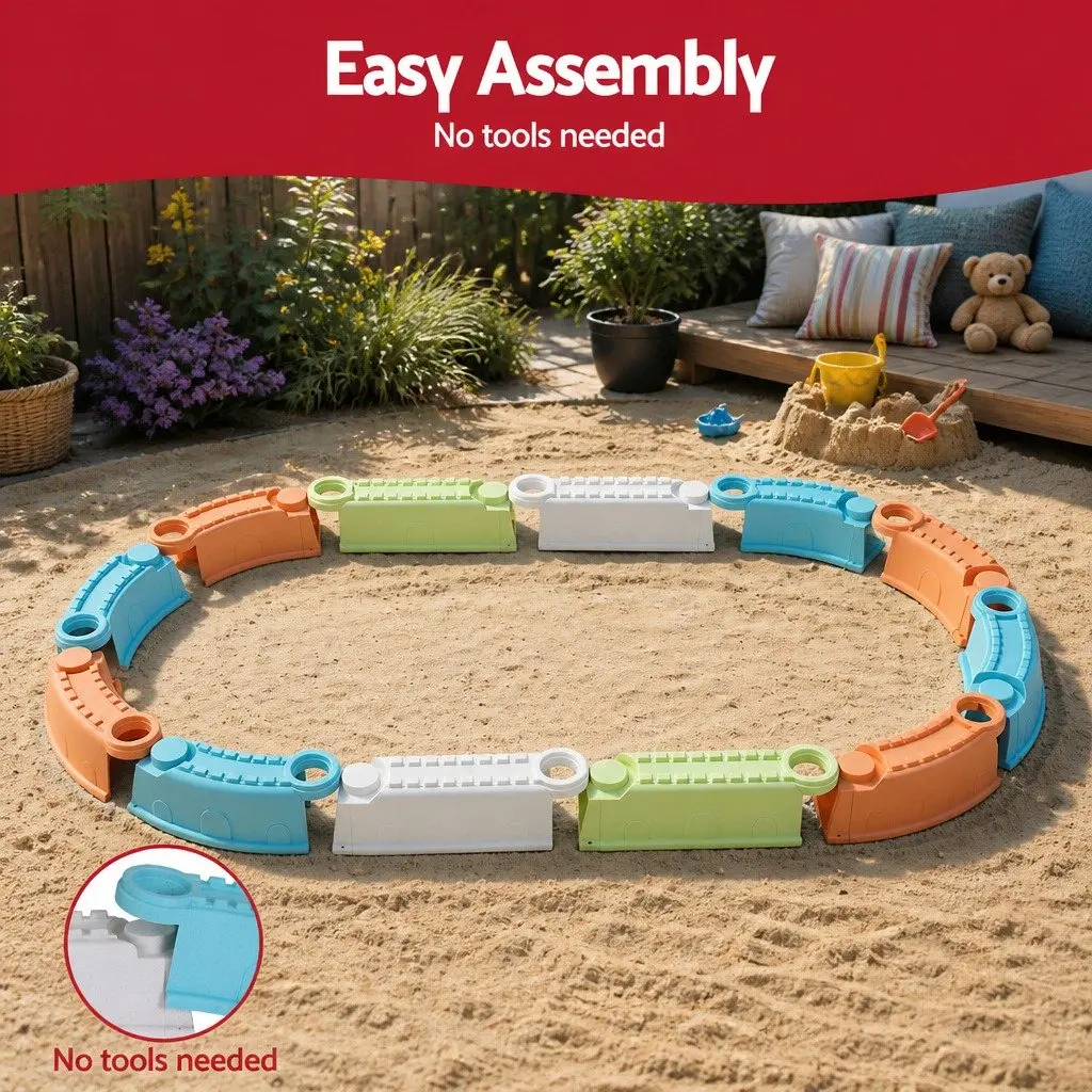 Kids Sandbox Set 9 Piece Outdoor Play Area Multicoloured