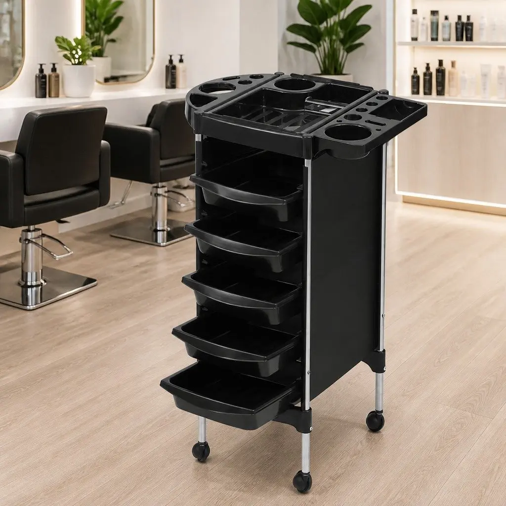 Salon Trolley Cart 6 Tier Rolling Storage Hairdressing Beauty Spa Styling Tray