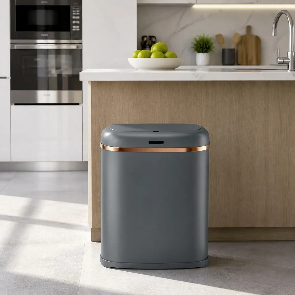 Automatic Bin Motion Sensor Hands-Free 38L Grey Kitchen Home