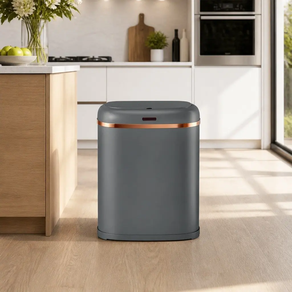 Automatic Bin Motion Sensor Hands-Free 38L Grey Kitchen Home